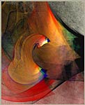Malerisch abstrakte Bildkomposition "Der letzte Vorhang", expressionistische, abstrakte Digitale Kunst.