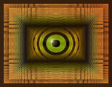 Abstrakt geometrische Bildkomposition "Magisches Auge", geometrisch abstrakte digitale Kunst, gestaltet mit dem Computer von Karin Kuhlmann.