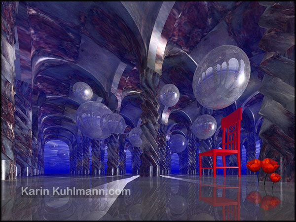 3D-Bild "Hall of Fame", surrealistische, digitale 3D-Kunst von Karin Kuhlmann.