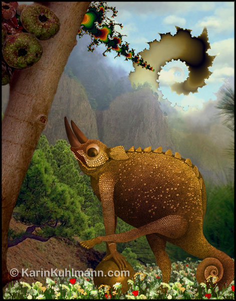 surrealistische Illustration "Giants", Digitale Kunst mit Mixed Media von Karin Kuhlmann.