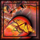 Surrealistische Illustration "Schmetterlinge", fotobasierte Digitale Collage mit Fraktalen und Filtereffekten. Digitale Kunst von Karin Kuhlmann.