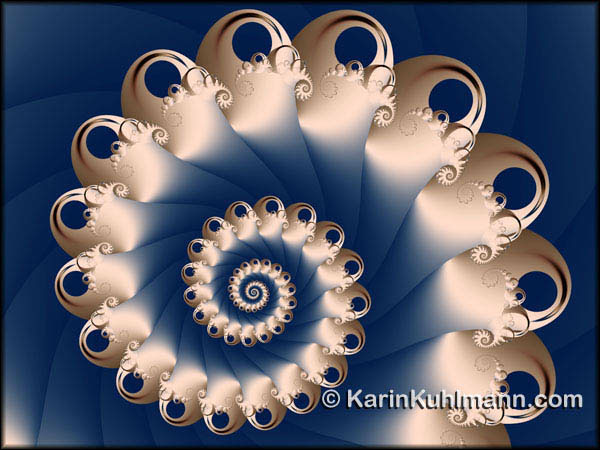 Fraktal Bild "Sonntags Spirale" geometrisch abstrakte Bild Komposition mit Spirale. Digitale Kunst von Karin Kuhlmann