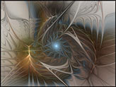 abstrakte Illustration "Bankett fuer eine Meerjungfrau", abstraktes Fraktal Bild mit Spiralen. Digitale Kunst, gestaltet mit dem Computer von Karin Kuhlmann.